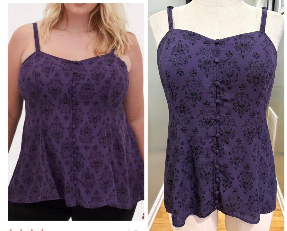 Torrid 5 (5X 28) Disney Haunted Mansion Fit N Flare Georgette Cami Tank Top